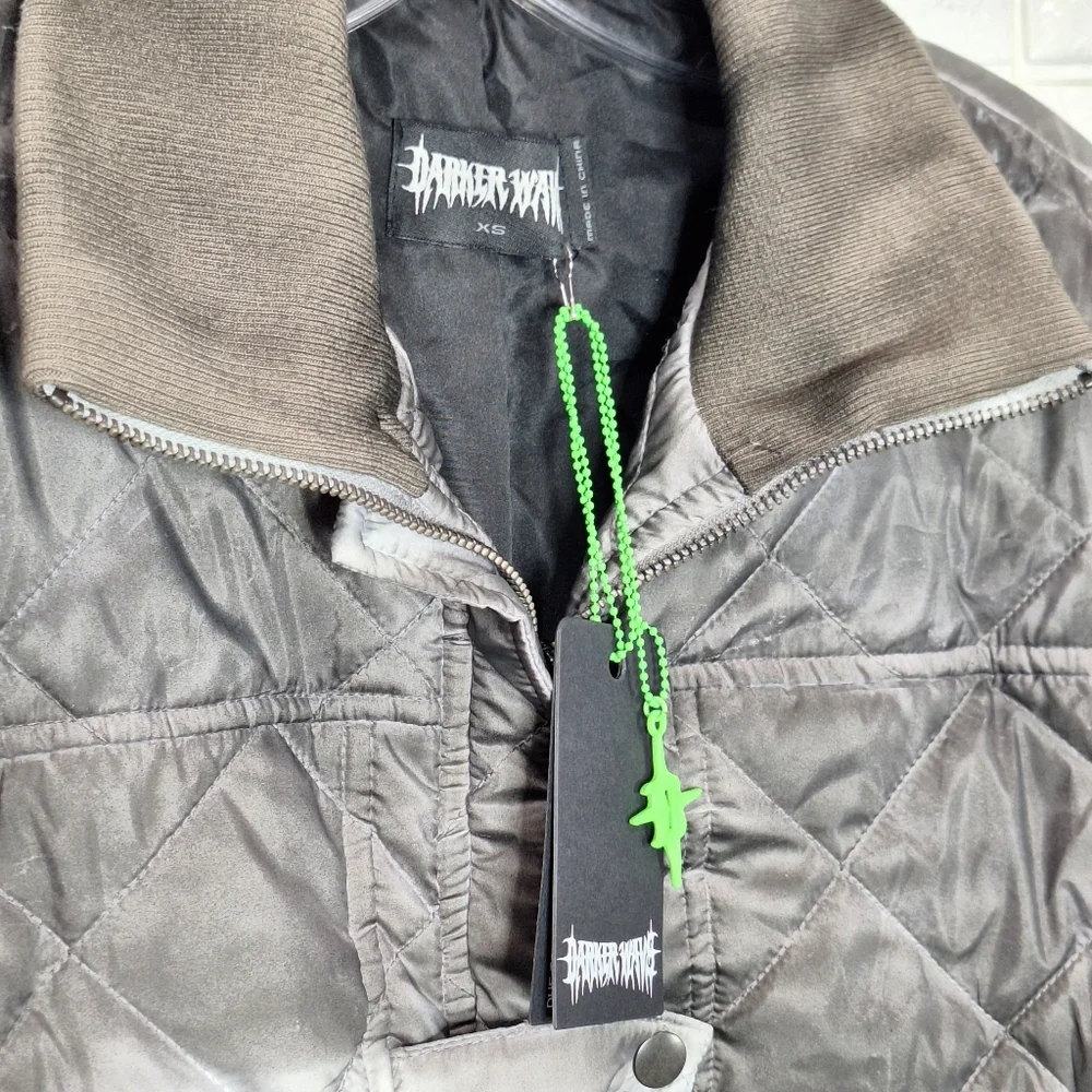 Darker Wavs Dolls Kill Chord Washed Puffer Jacket Bomber Jacket Style